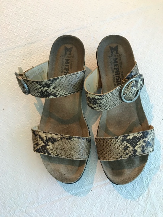 Mephisto Shoes - Mephisto Stylish, Comfy, Ladies Wedge Heeled Slide on Sandals sz 38/ 7-7.5